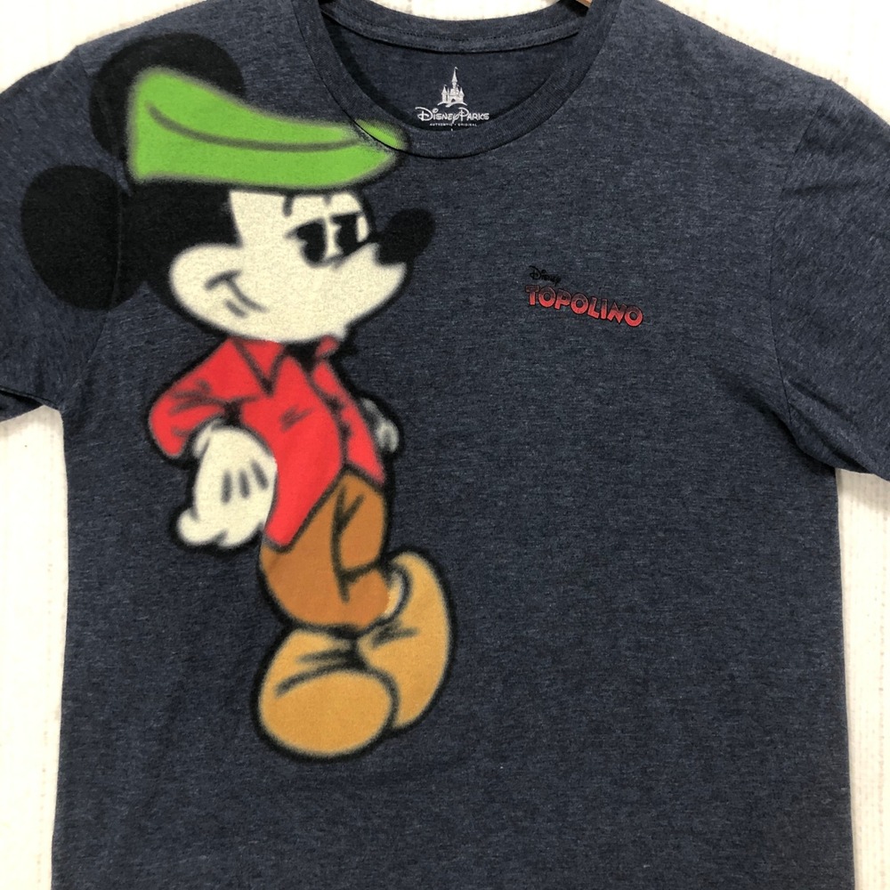 Disney Parks Topolino Mickey Mouse Arrivederci Navy Blue Graphic T-Shirt L